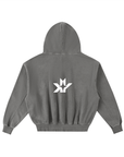 Frayed Enzyme Washed Fleece Hoodie