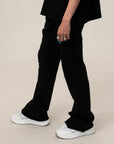 BLACK FLARED SWEATPANTS