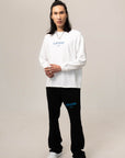 WHITE LONGSLEEVE BASIC – BLUE LOGO