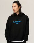 BLACK HOODIE – BLUE LOGO