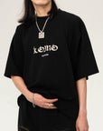 BLACK OVERSIZED TEE – WHITE LOGO