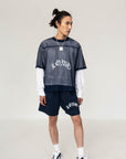 NAVY MESH JERSEY TEE