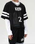 BLACK MESH JERSEY TEE