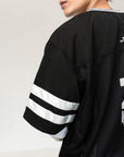 BLACK MESH JERSEY TEE
