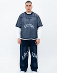 NAVY MESH JERSEY TEE