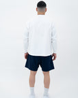 WHITE LONGSLEEVE BASIC – BLUE LOGO