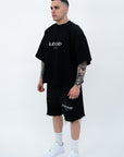 BLACK OVERSIZED TEE – WHITE LOGO