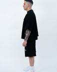 BLACK OVERSIZED TEE – WHITE LOGO