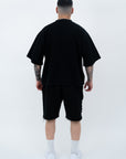 BLACK OVERSIZED TEE – WHITE LOGO