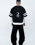 BLACK MESH JERSEY TEE