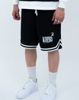BLACK MESH JERSEY SHORTS