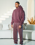 Frayed Enzyme Washed Fleece Sweatpants