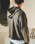 Vintage Washed Frayed-Hem Hoodie