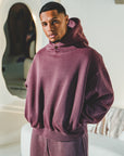 Frayed Enzyme Washed Fleece Hoodie