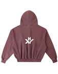 Frayed Enzyme Washed Fleece Hoodie