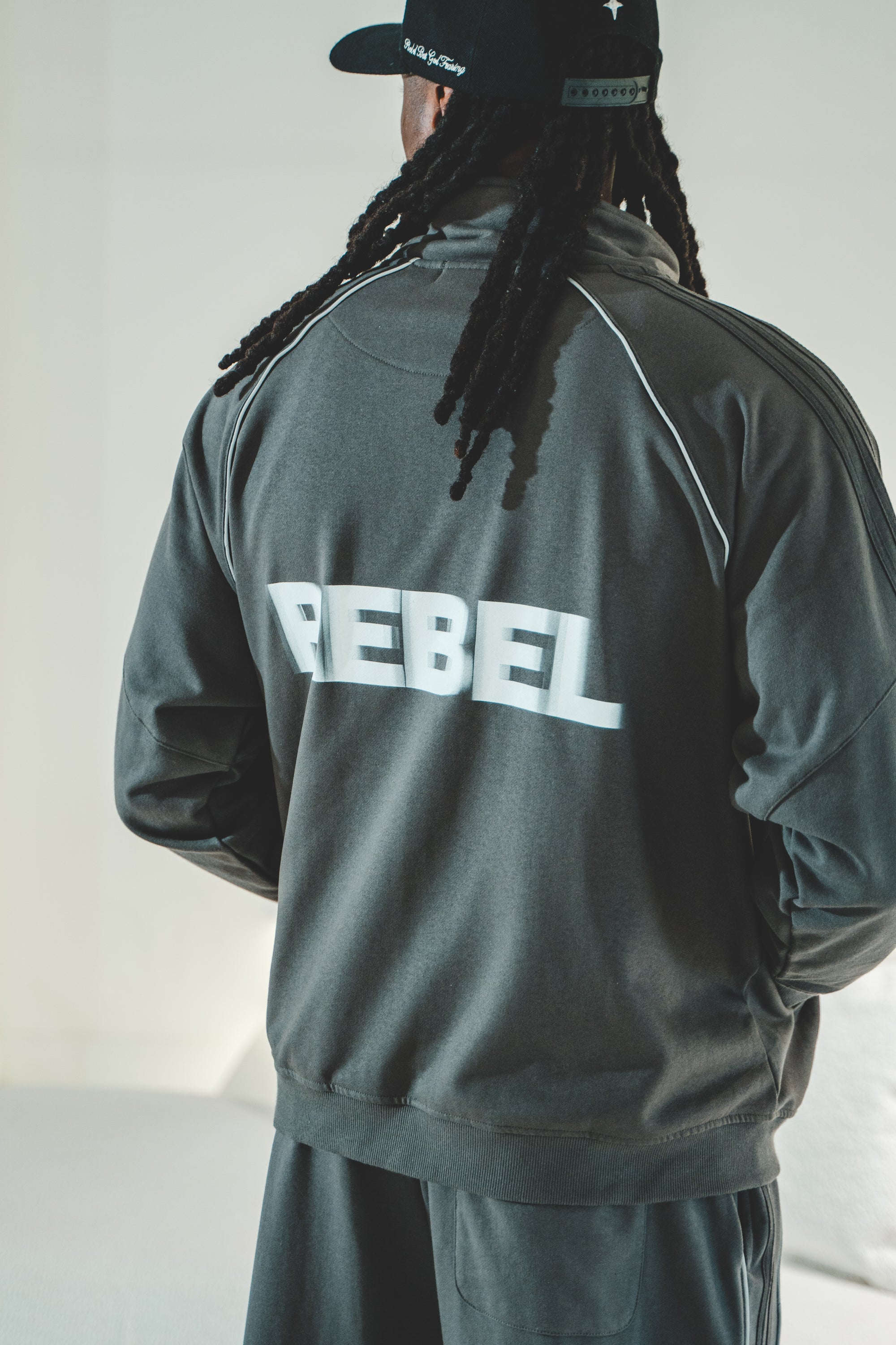 Reflection Striped Raglan Sleeve  Jacket