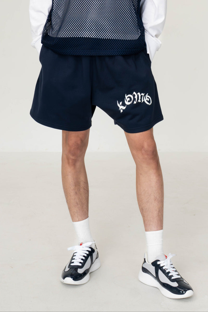 NAVY MESH JERSEY SHORTS