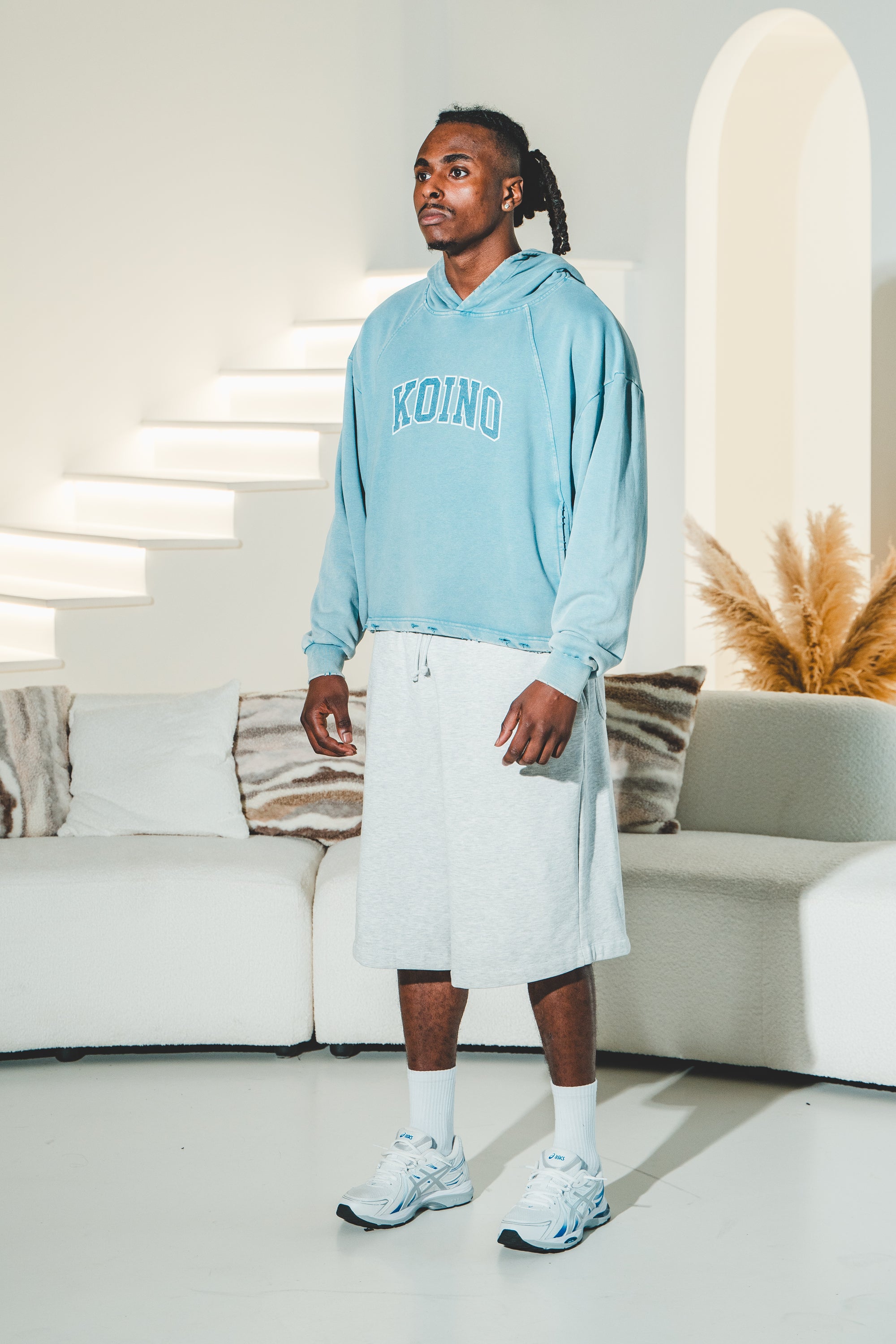 Vintage Washed Frayed-Hem Hoodie