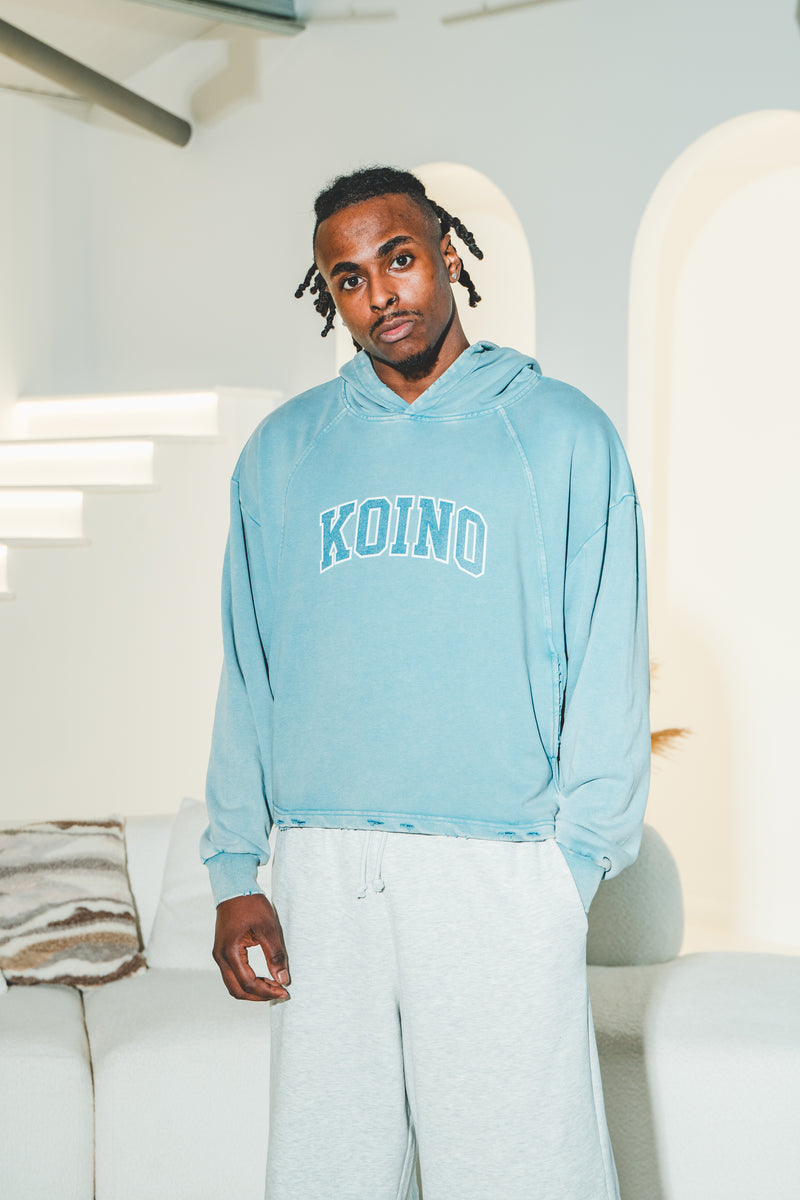 Vintage Washed Frayed-Hem Hoodie