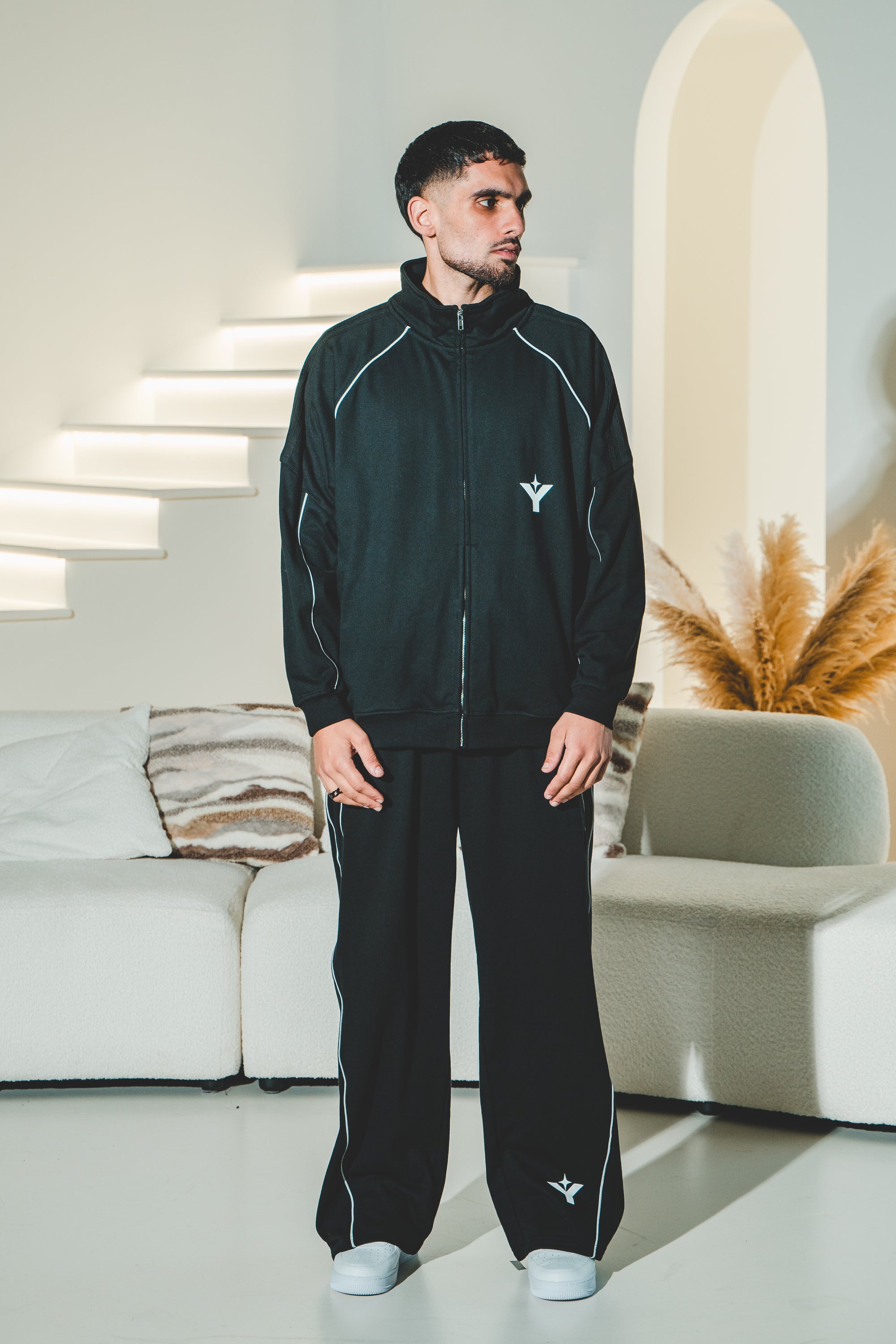 Reflection Striped Straight-Leg Sweatpants