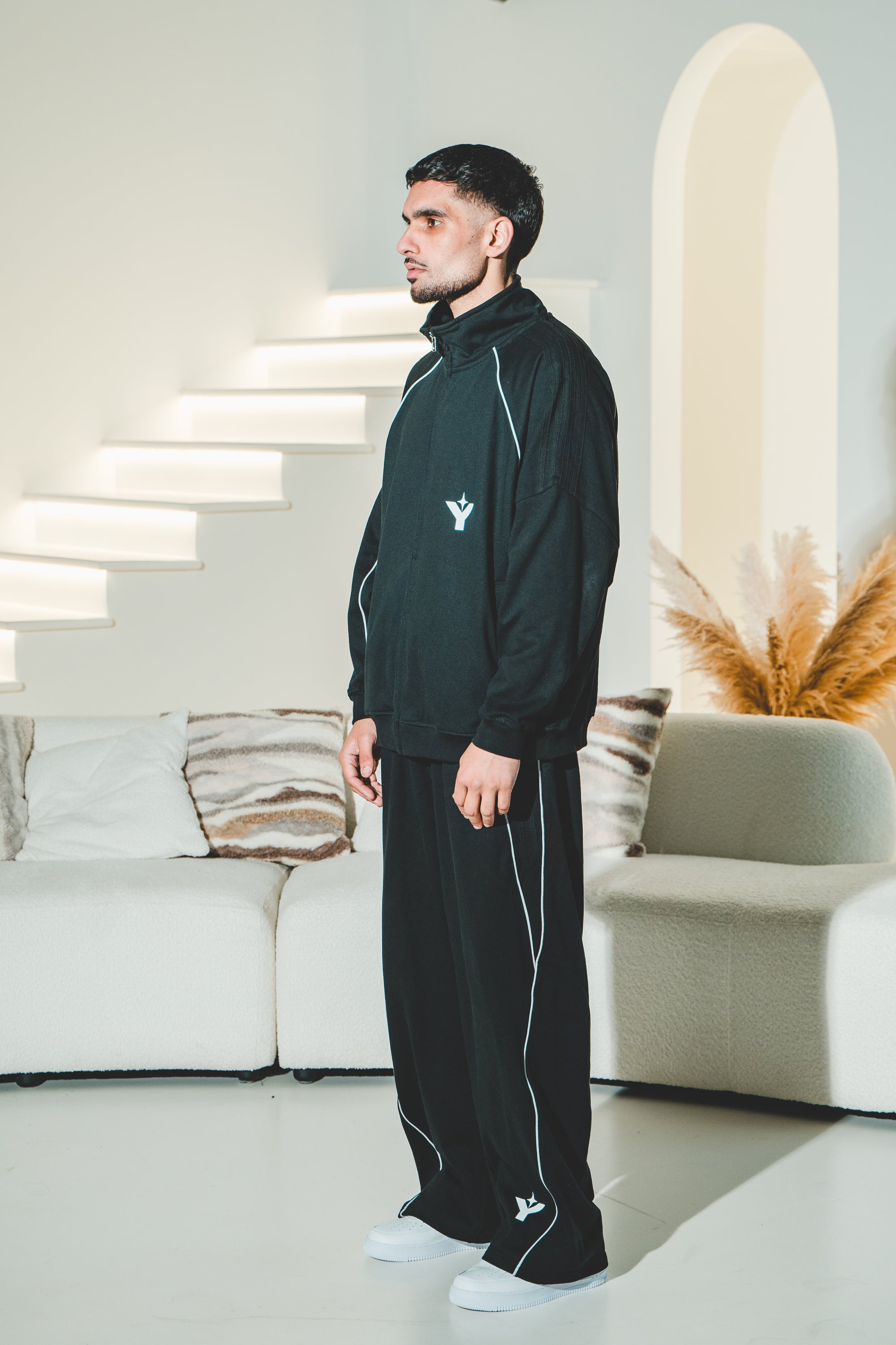 Reflection Striped Straight-Leg Sweatpants