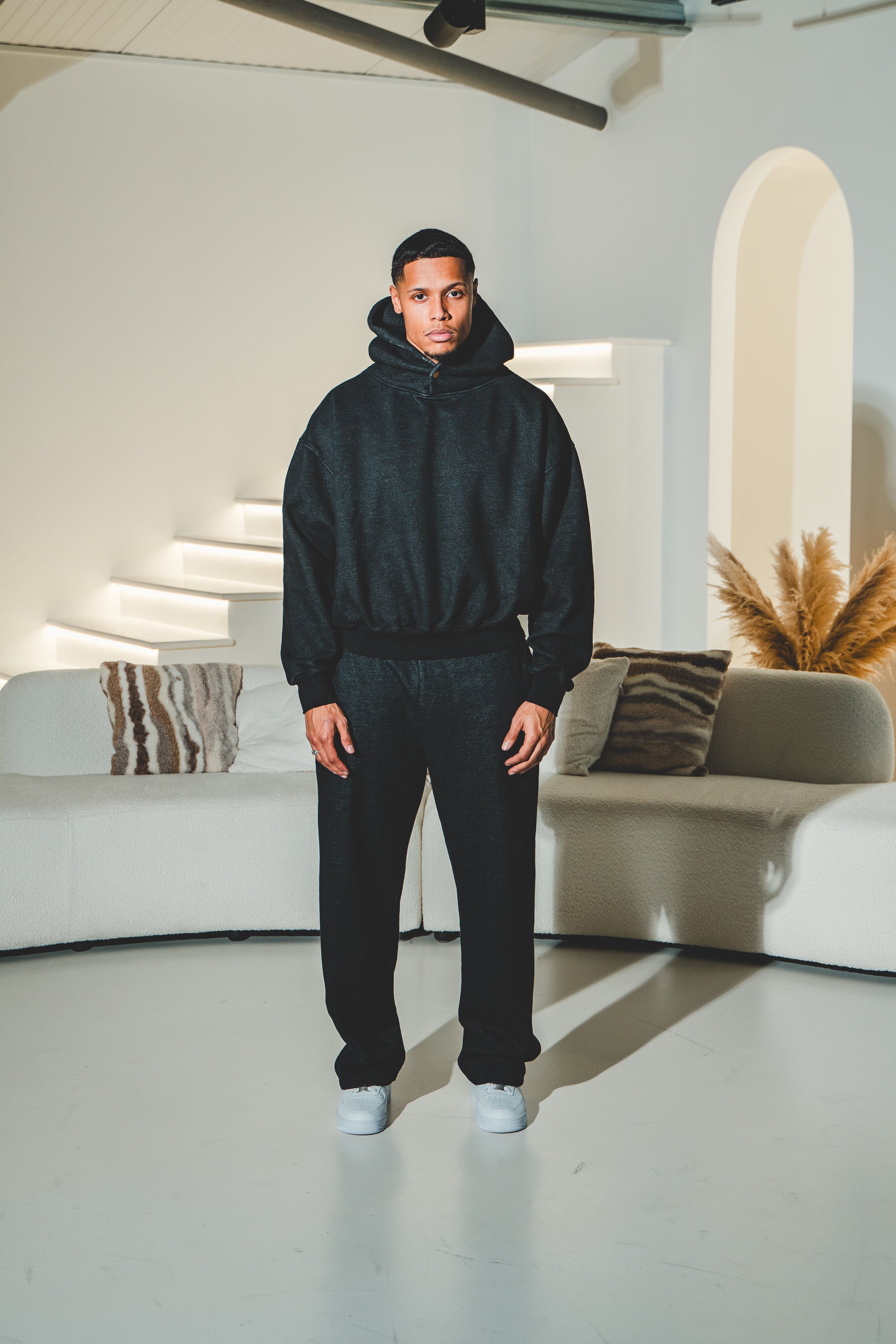 Frayed Enzyme Washed Fleece Sweatpants