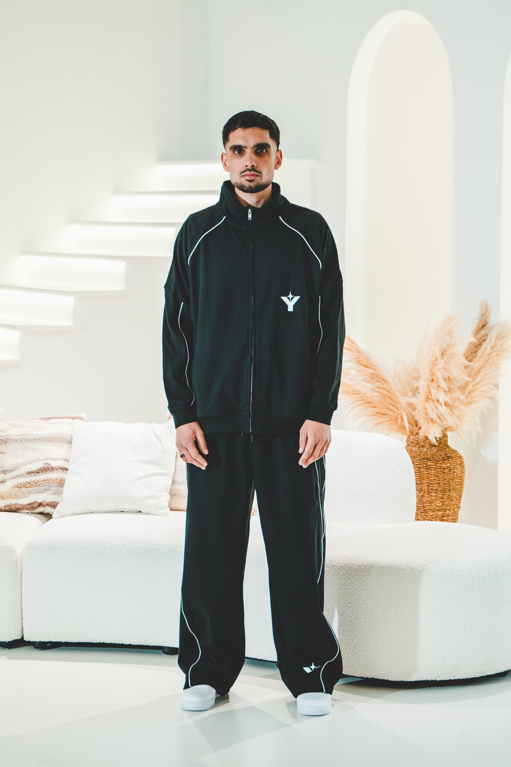 Reflection Striped Raglan Sleeve  Jacket