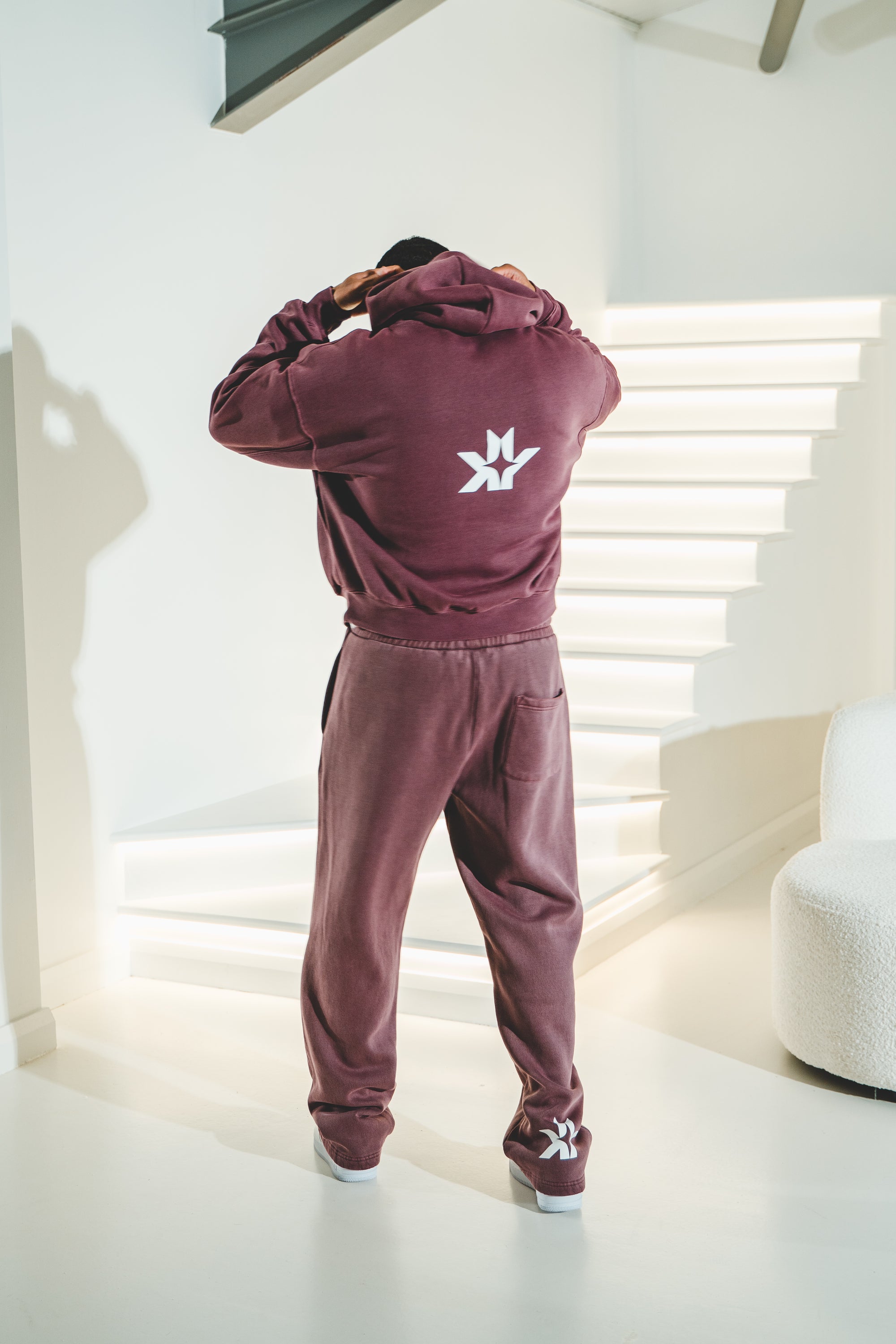 Frayed Enzyme Washed Fleece Hoodie