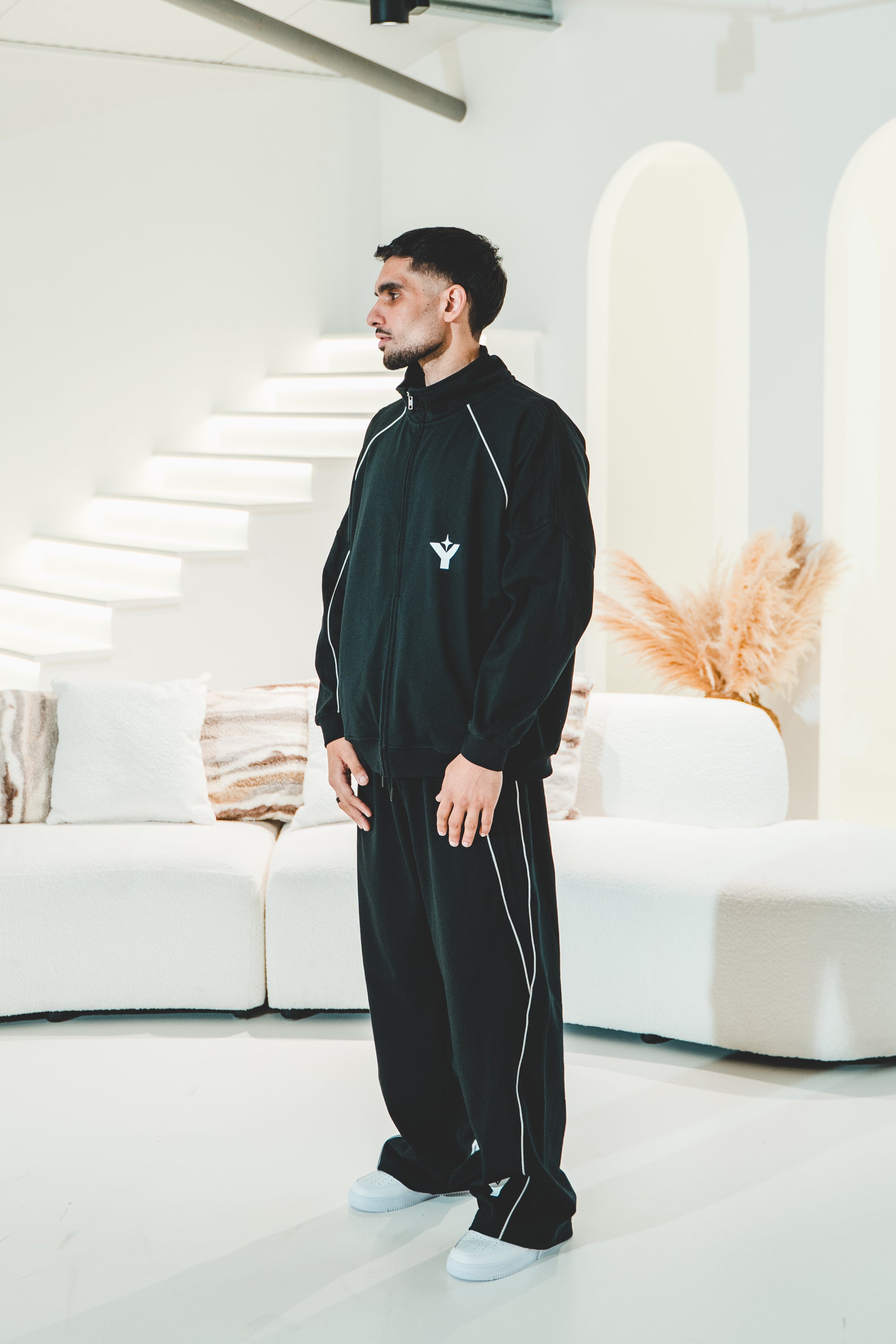 Reflection Striped Raglan Sleeve  Jacket