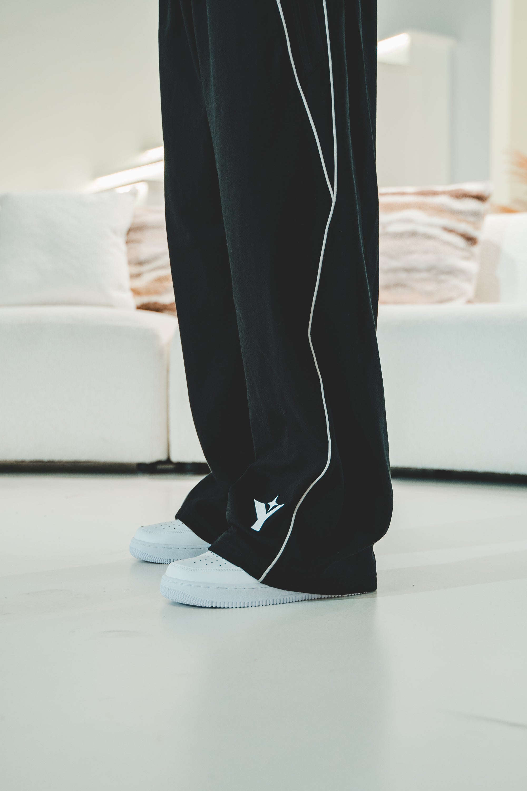 Reflection Striped Straight-Leg Sweatpants