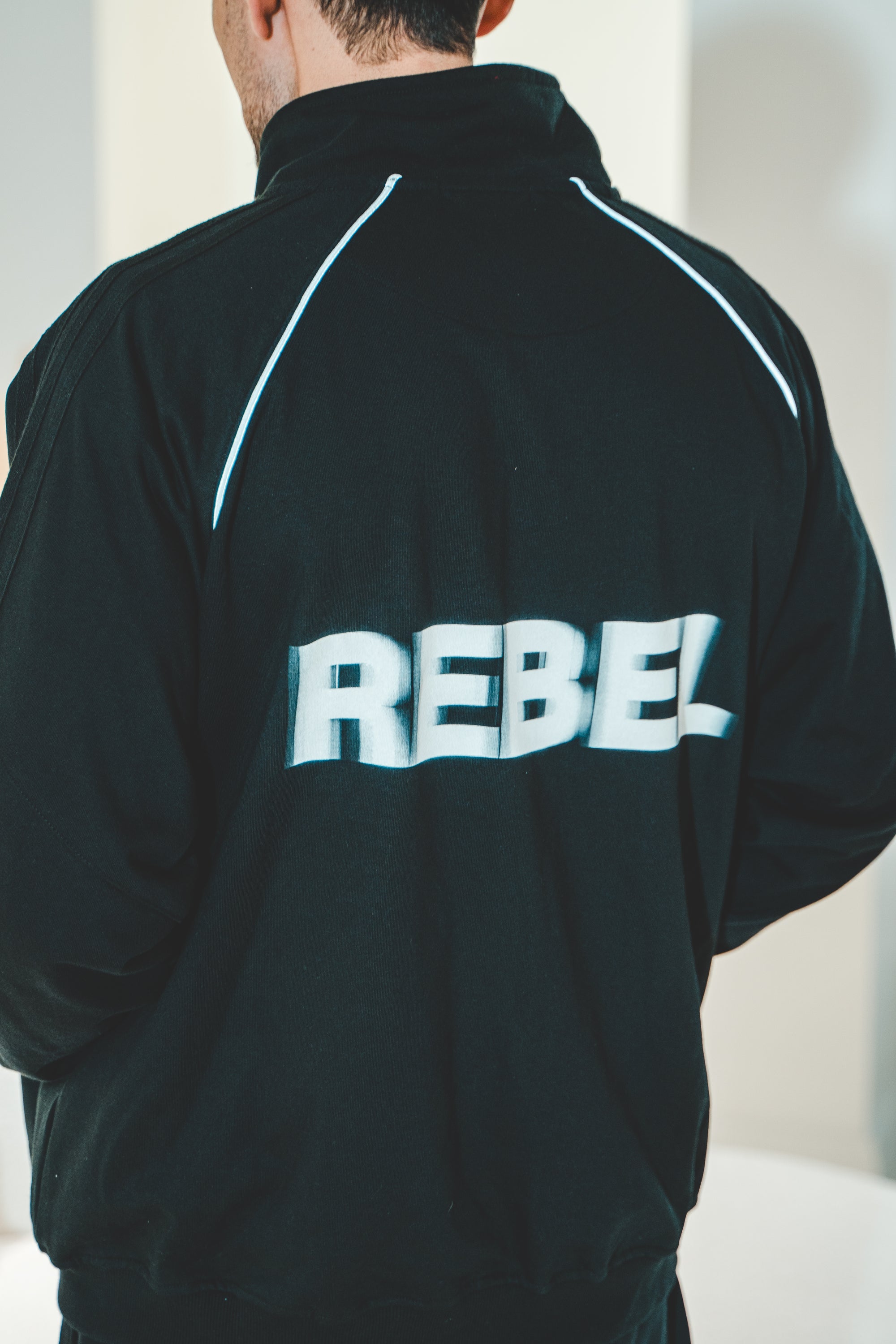 Reflection Striped Raglan Sleeve  Jacket