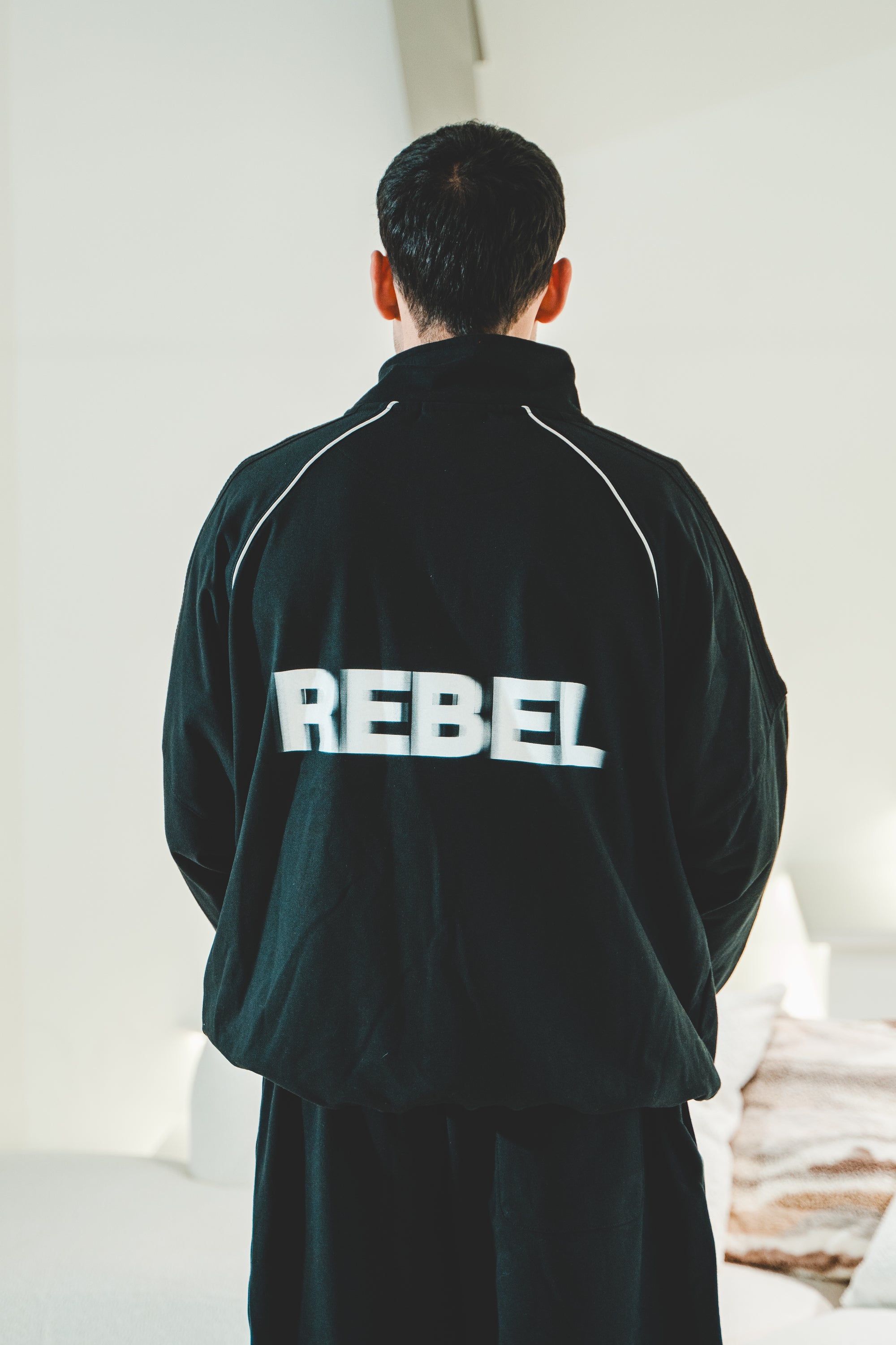 Reflection Striped Raglan Sleeve  Jacket