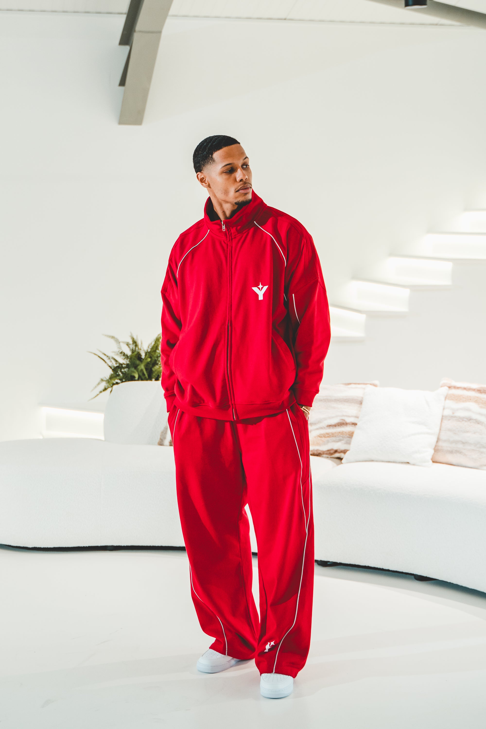 Reflection Striped Straight-Leg Sweatpants