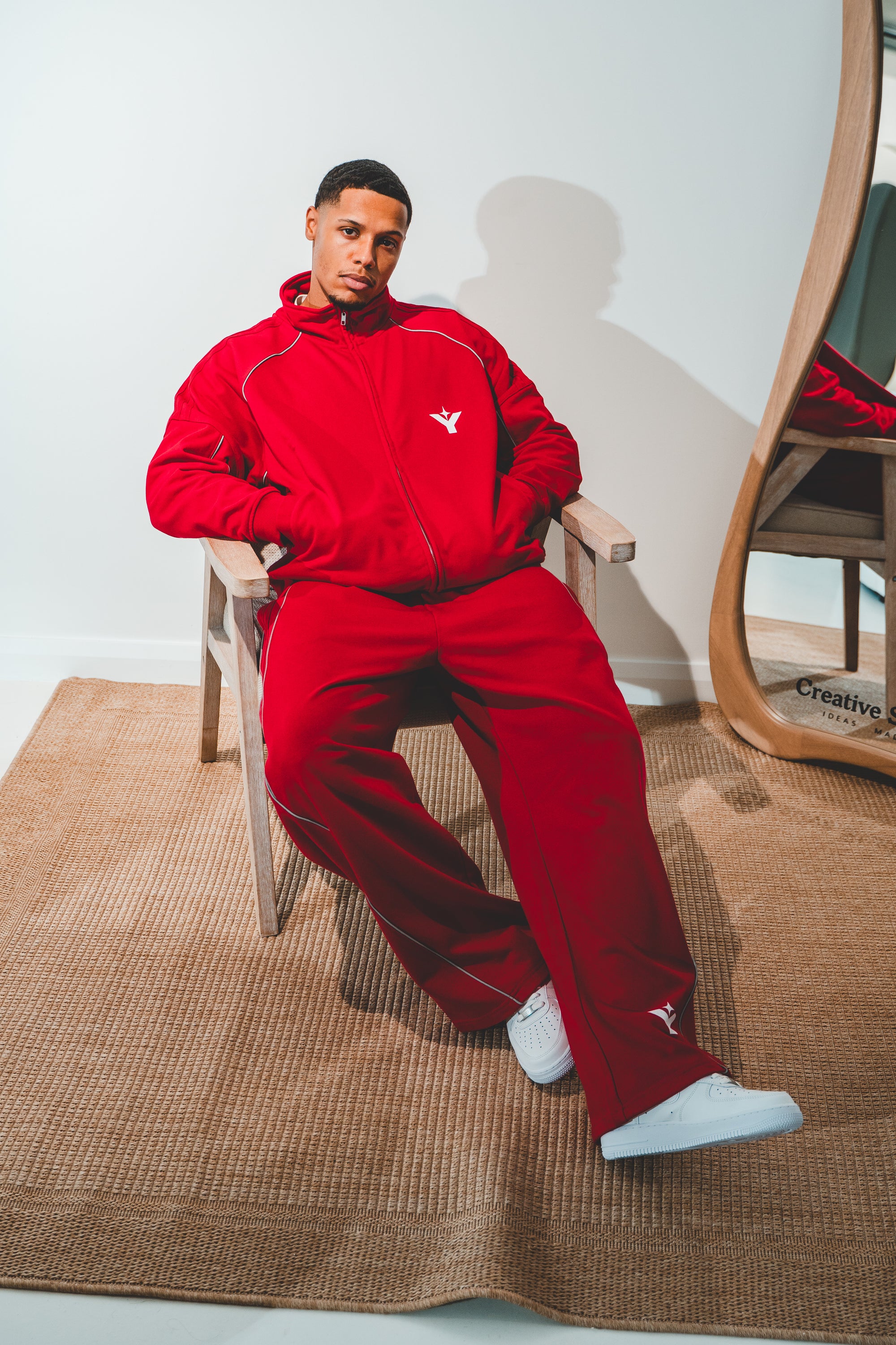 Reflection Striped Straight-Leg Sweatpants