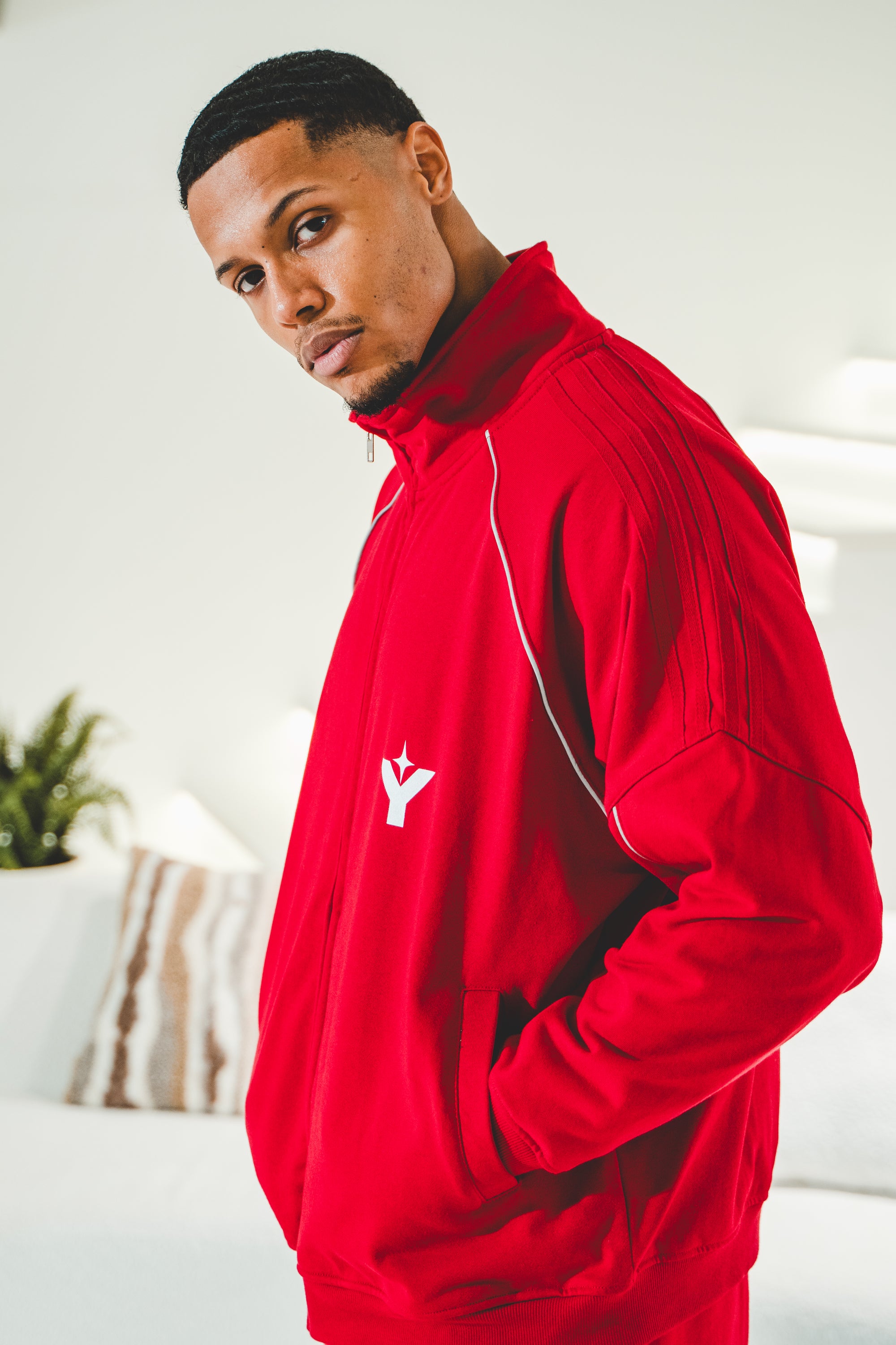 Reflection Striped Raglan Sleeve  Jacket