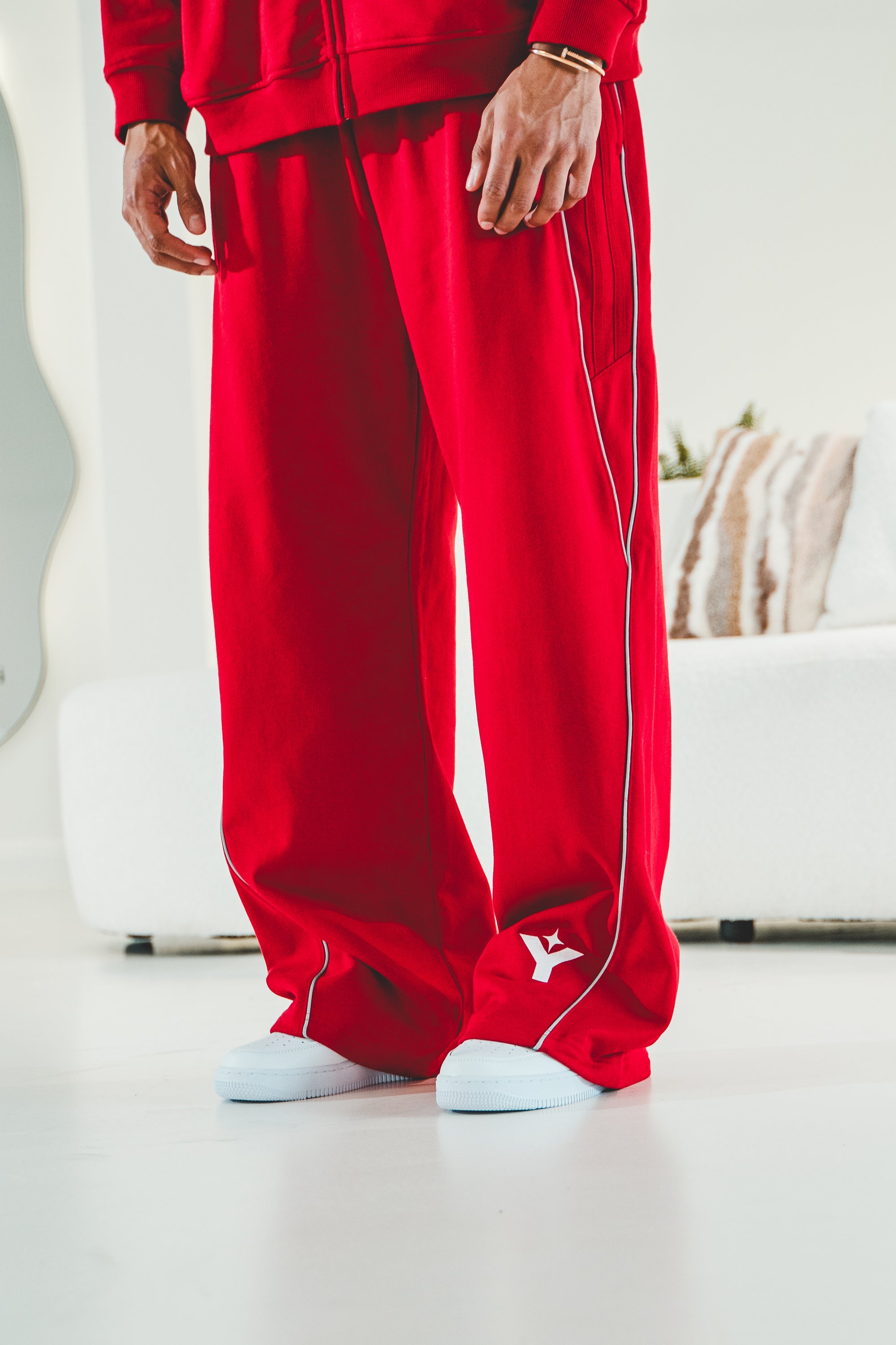 Reflection Striped Straight-Leg Sweatpants