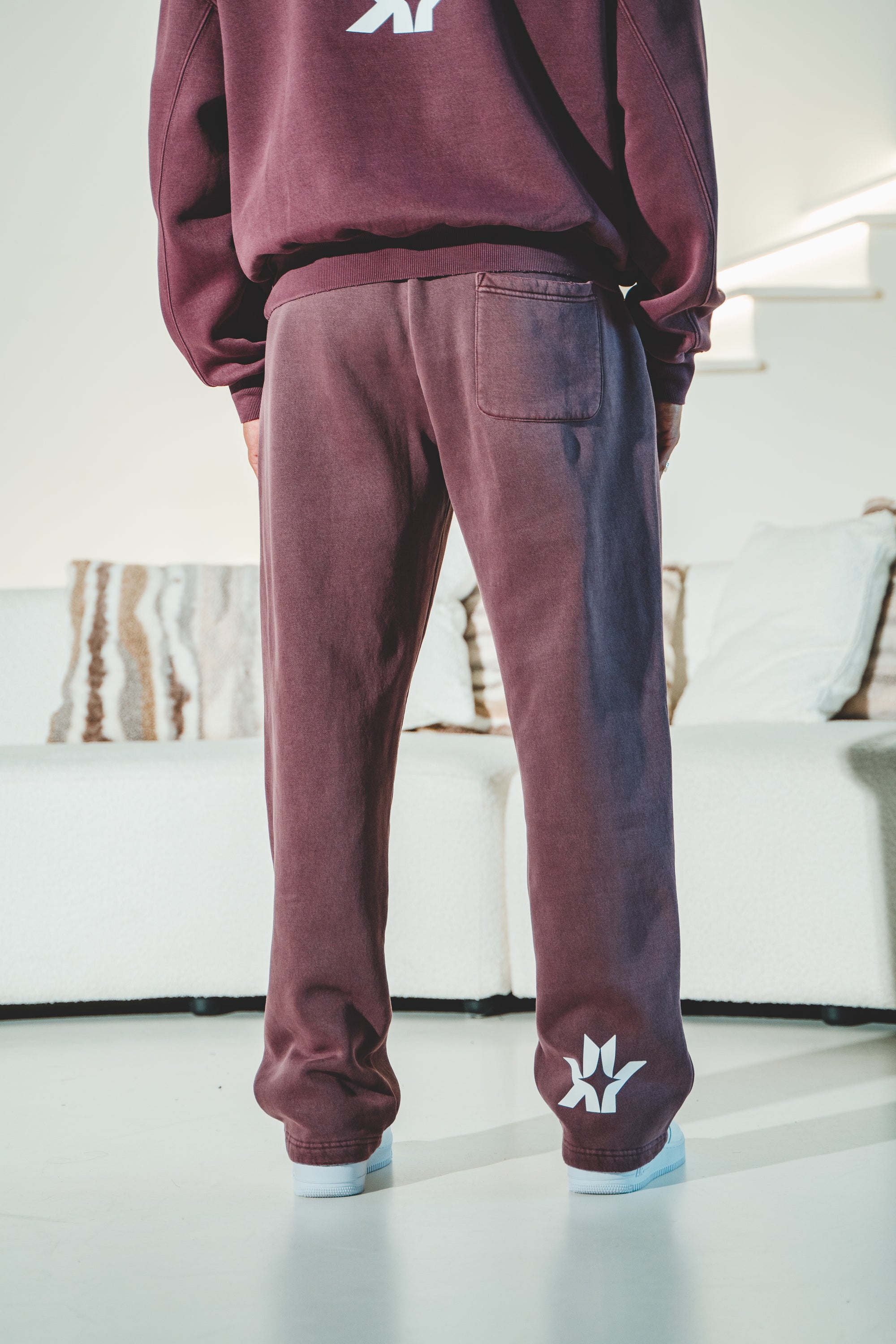 Frayed Enzyme Washed Fleece Sweatpants