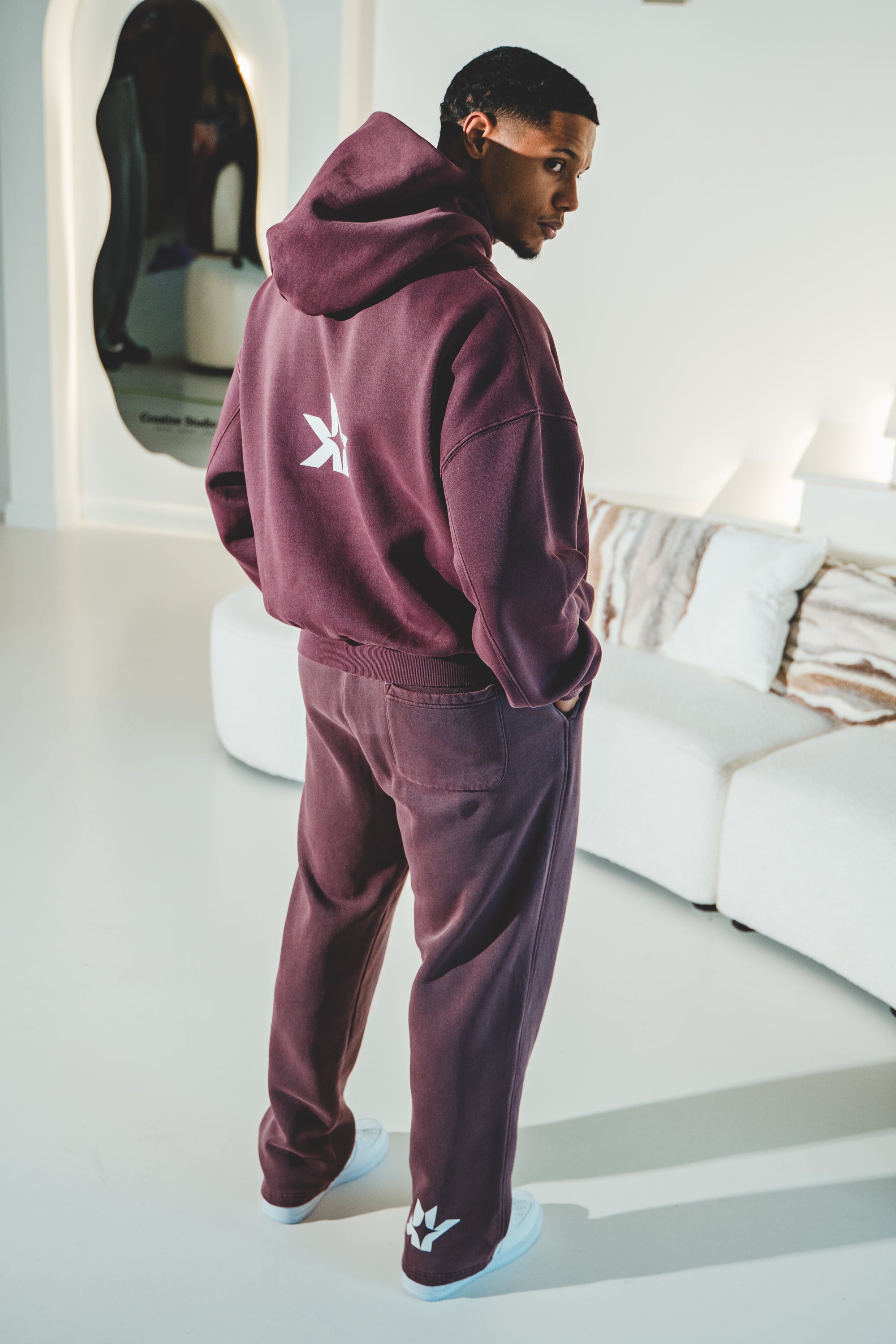 Frayed Enzyme Washed Fleece Sweatpants