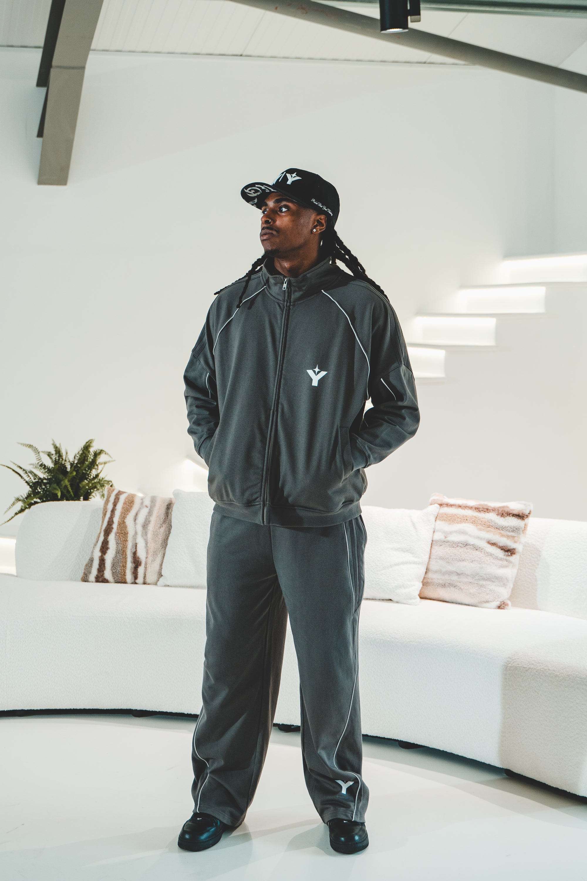 Reflection Striped Straight-Leg Sweatpants