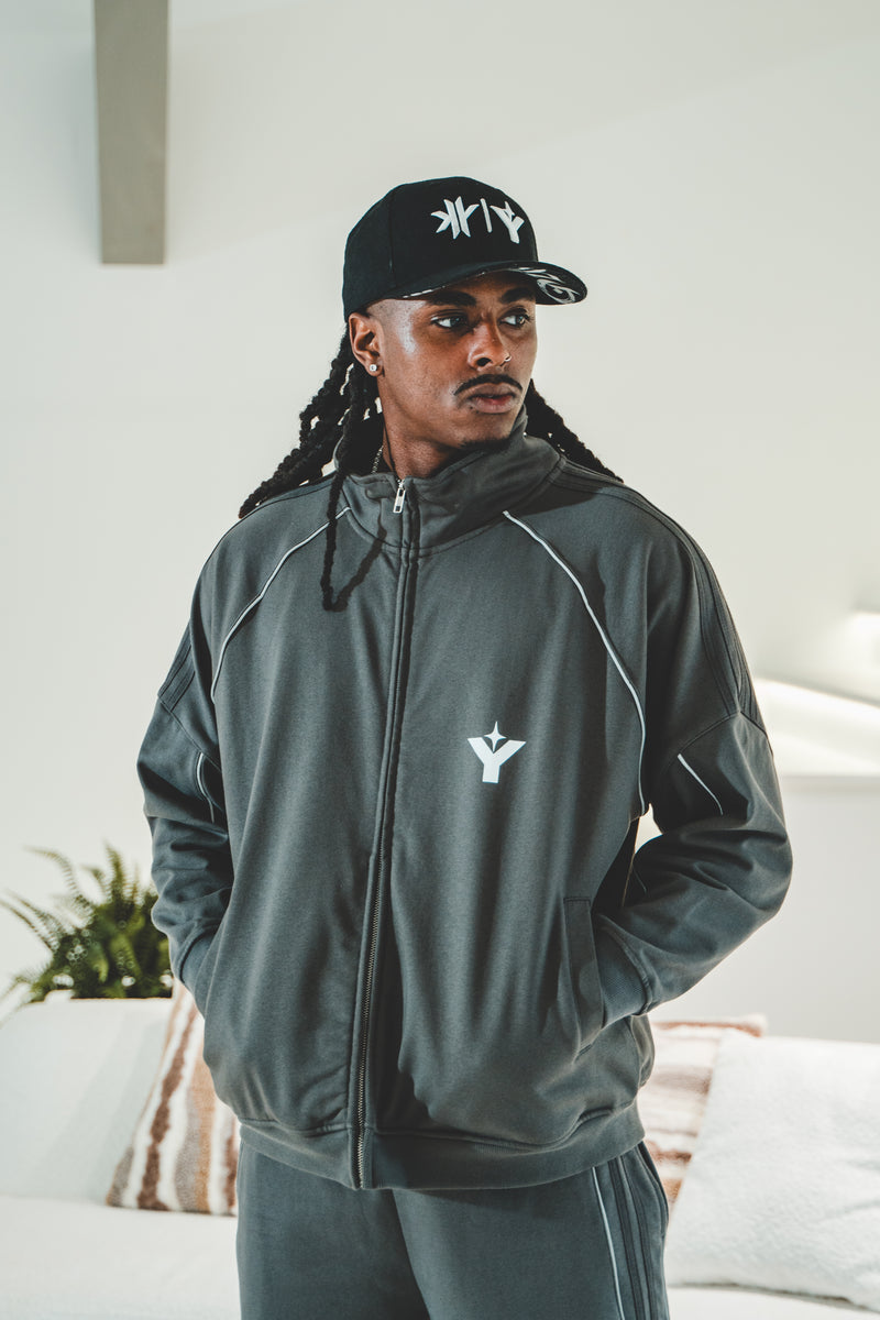 Reflection Striped Raglan Sleeve  Jacket