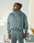 Frayed Enzyme Washed Fleece Hoodie