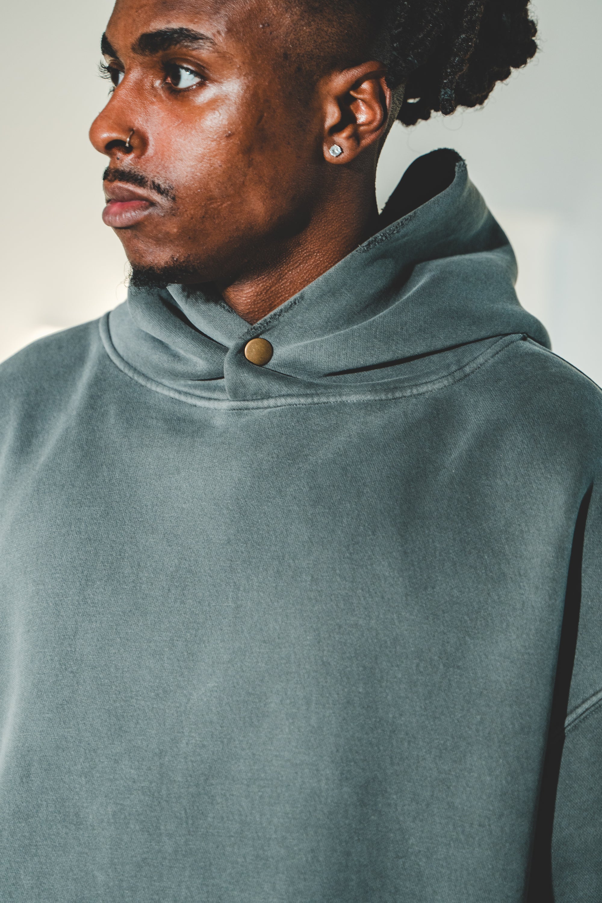 Frayed Enzyme Washed Fleece Hoodie