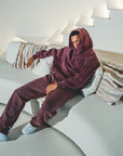 Frayed Enzyme Washed Fleece Hoodie