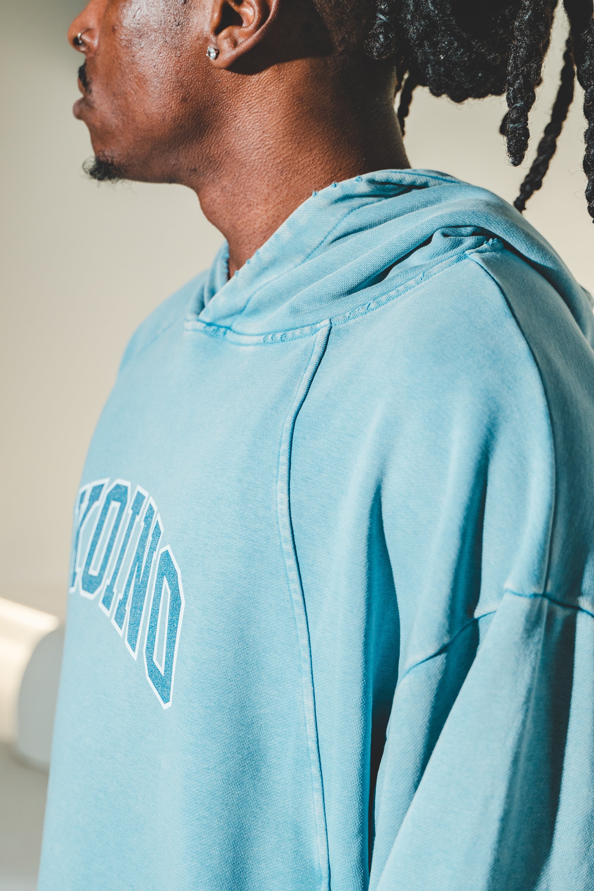 Vintage Washed Frayed-Hem Hoodie