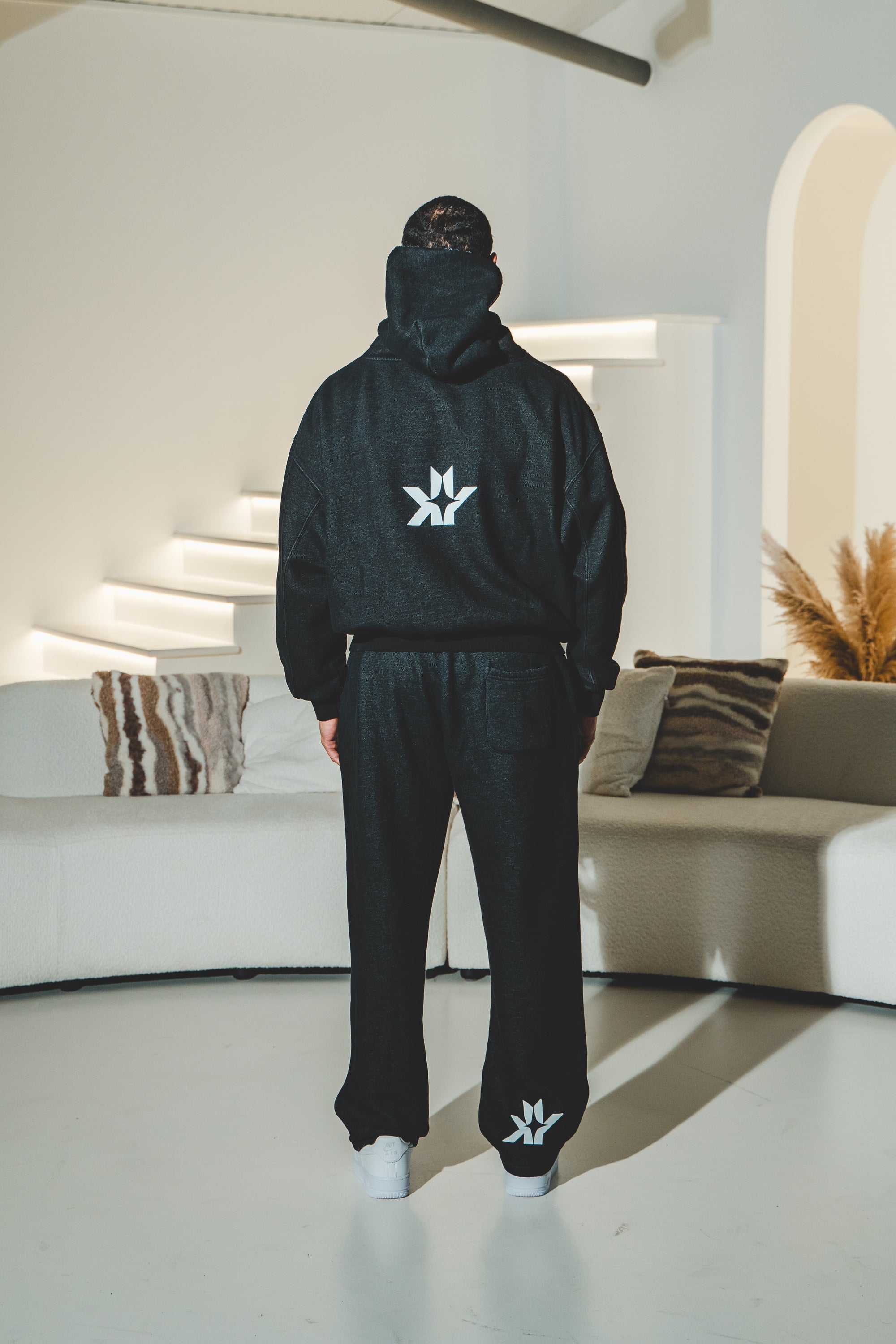 Frayed Enzyme Washed Fleece Sweatpants